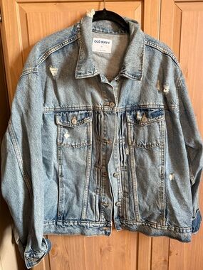 Old Navy Light Wash Distressed Denim Jacket